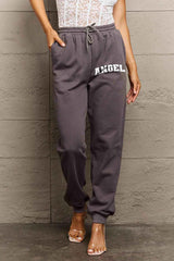 Simply Love Full Size Drawstring Angel Graphic Long Sweatpants