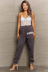 Simply Love Full Size Drawstring Angel Graphic Long Sweatpants