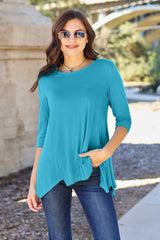 Basic Bae Full Size Round Neck Pocketed T - Shirt - Admiresty