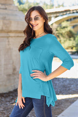 Basic Bae Full Size Round Neck Pocketed T - Shirt - Admiresty