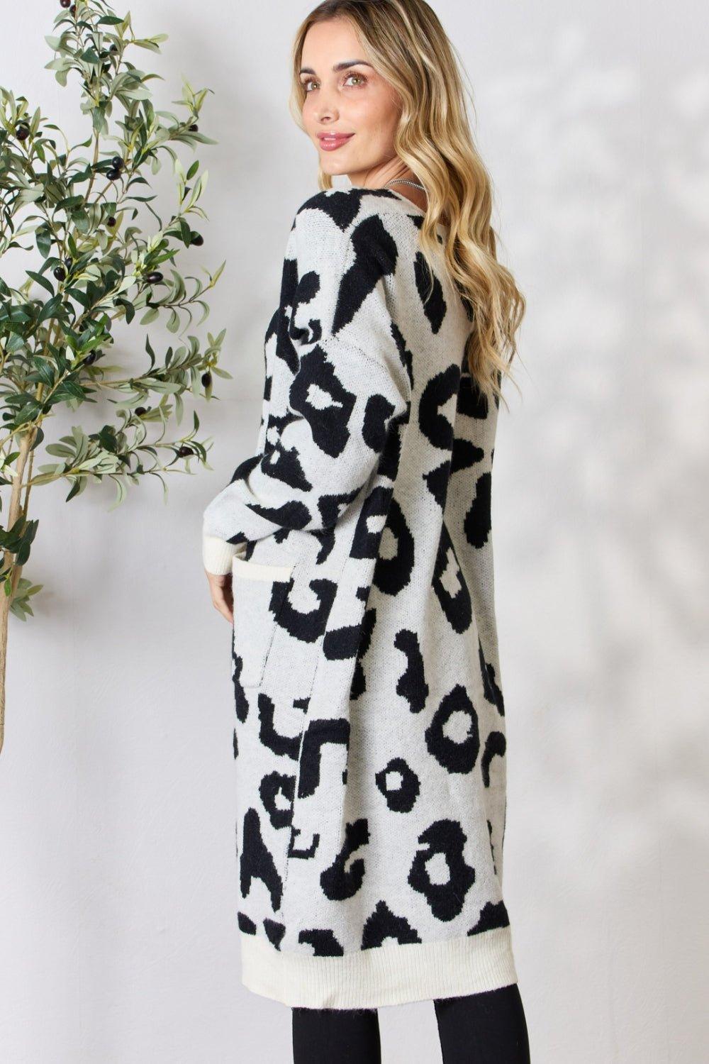 BiBi Leopard Open Front Cardigan - Admiresty