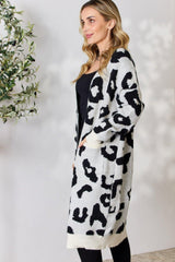 BiBi Leopard Open Front Cardigan - Admiresty