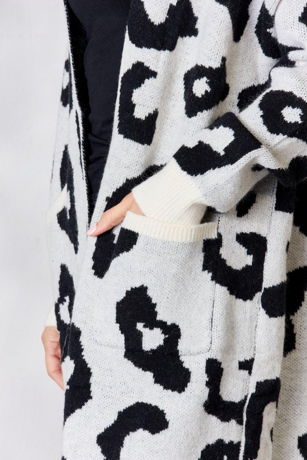 BiBi Leopard Open Front Cardigan - Admiresty