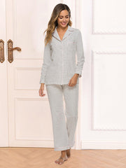 Collared Neck Loungewear Set with Pocket - Admiresty
