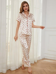 Contrast Piping Pocketed Top and Pants Lounge Set - Admiresty